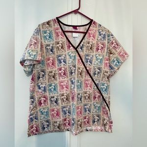 💜💗 Disney Tinkerbell Scrub top size large LG 💗💜
